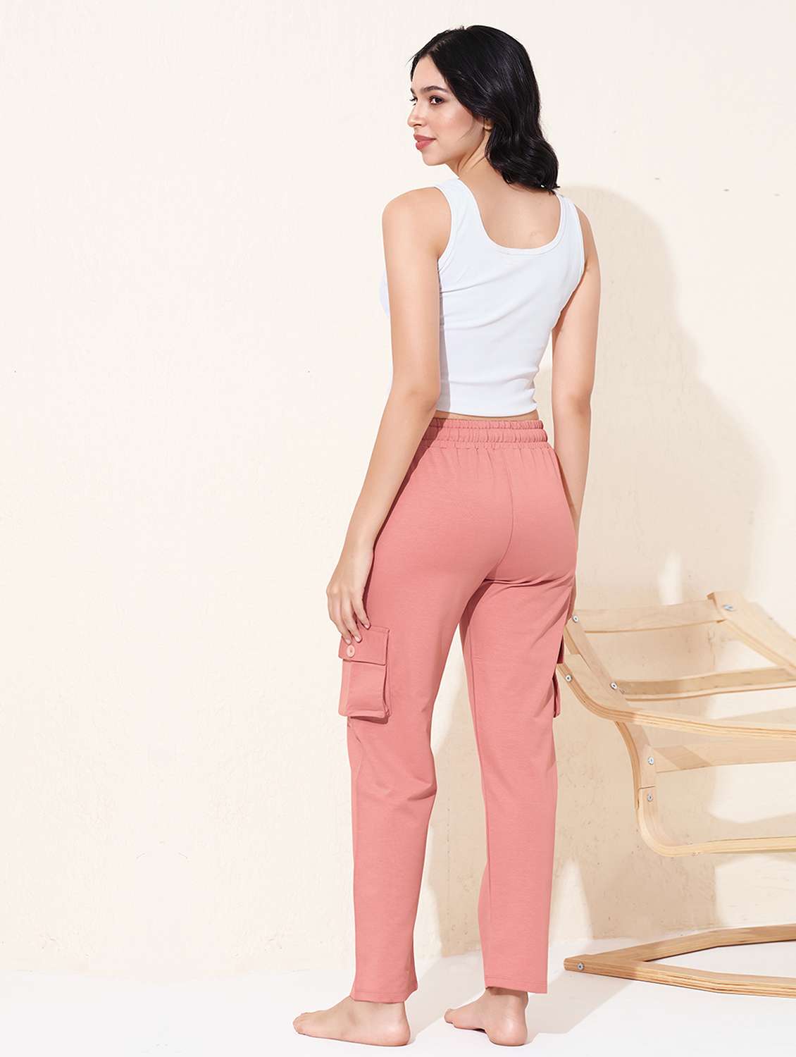 women solid mid rise regular fit cargo - 22032191 -  Standard Image - 2