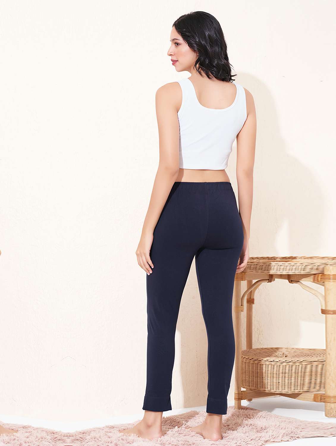 women solid mid rise ankle length legging - 22032195 - Standard Image - 2