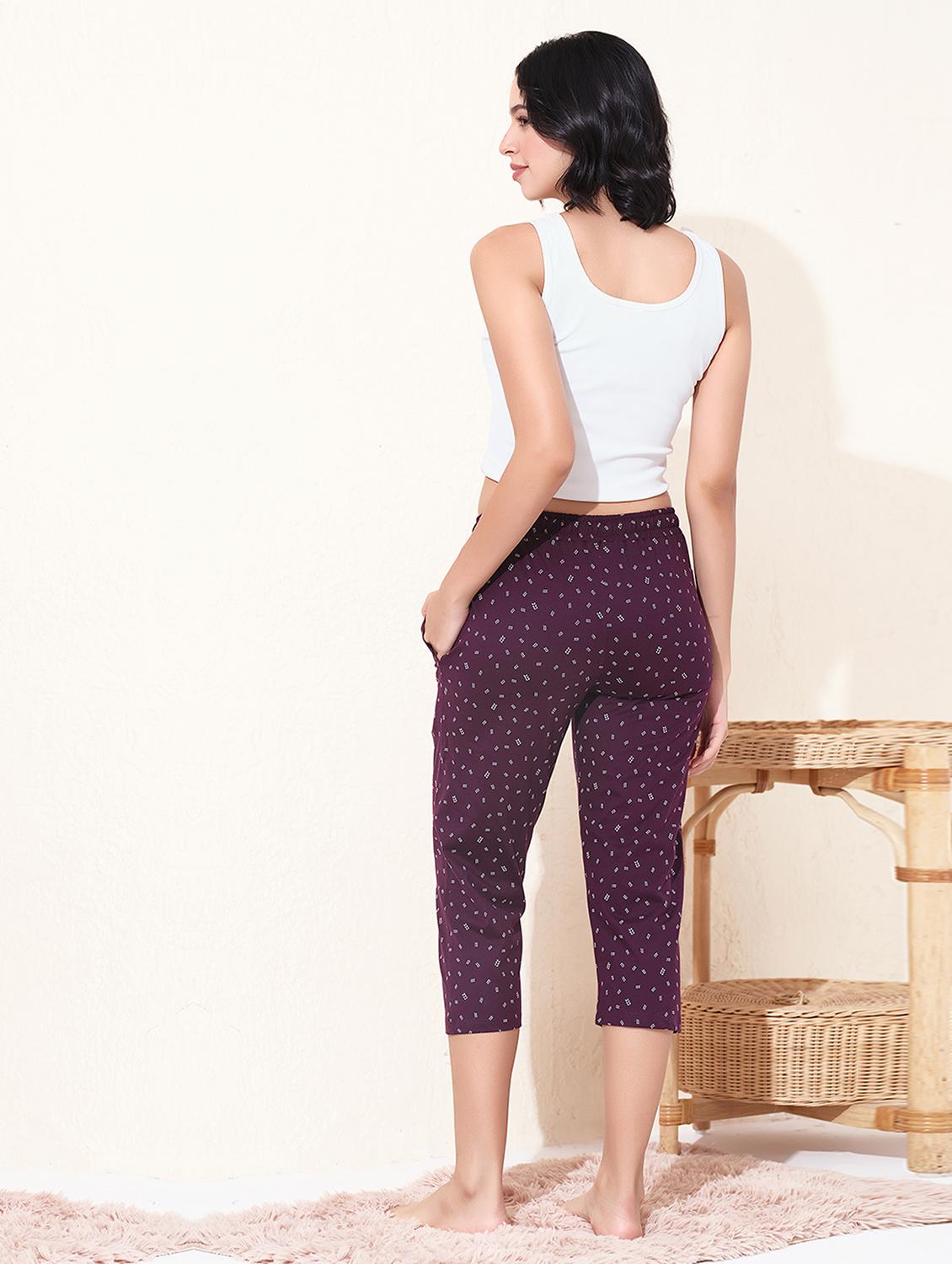 women printed mid rise regular fit capri - 22032197 - Standard Image - 2