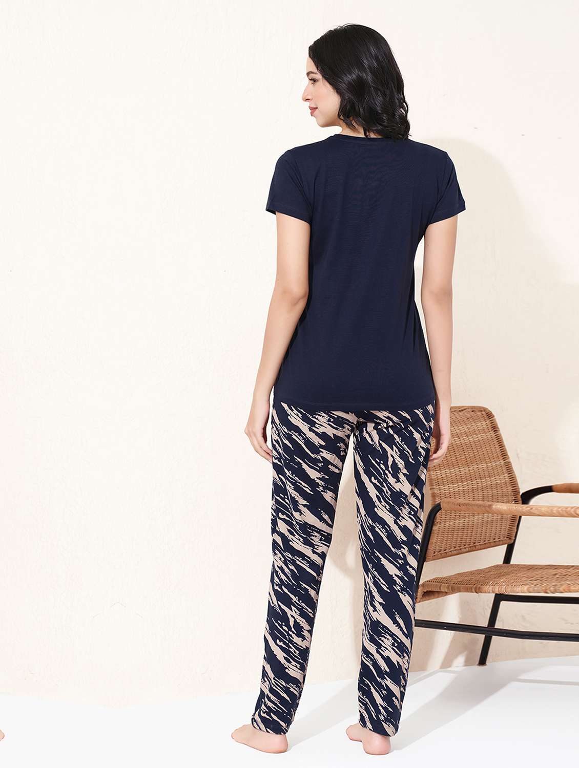 women printed nightwear pyjama set - 22032203 -  Standard Image - 2