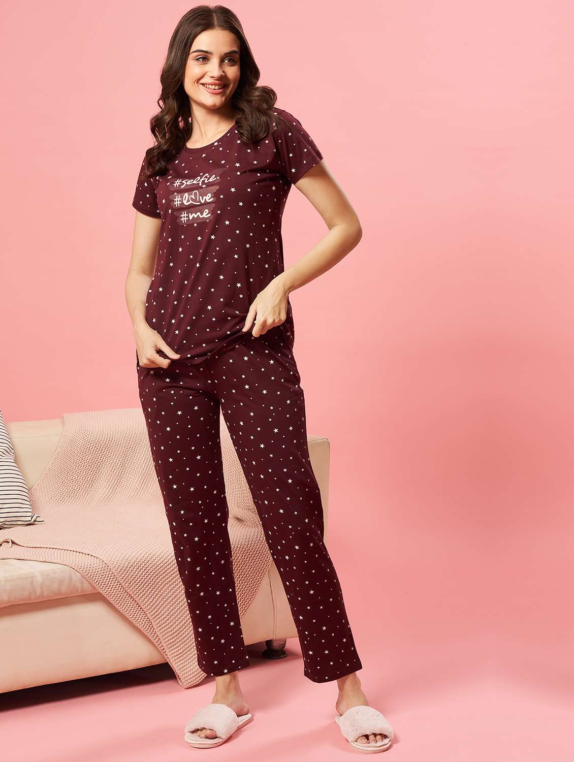 women printed nightwear pyjama set - 22032232 -  Standard Image - 2