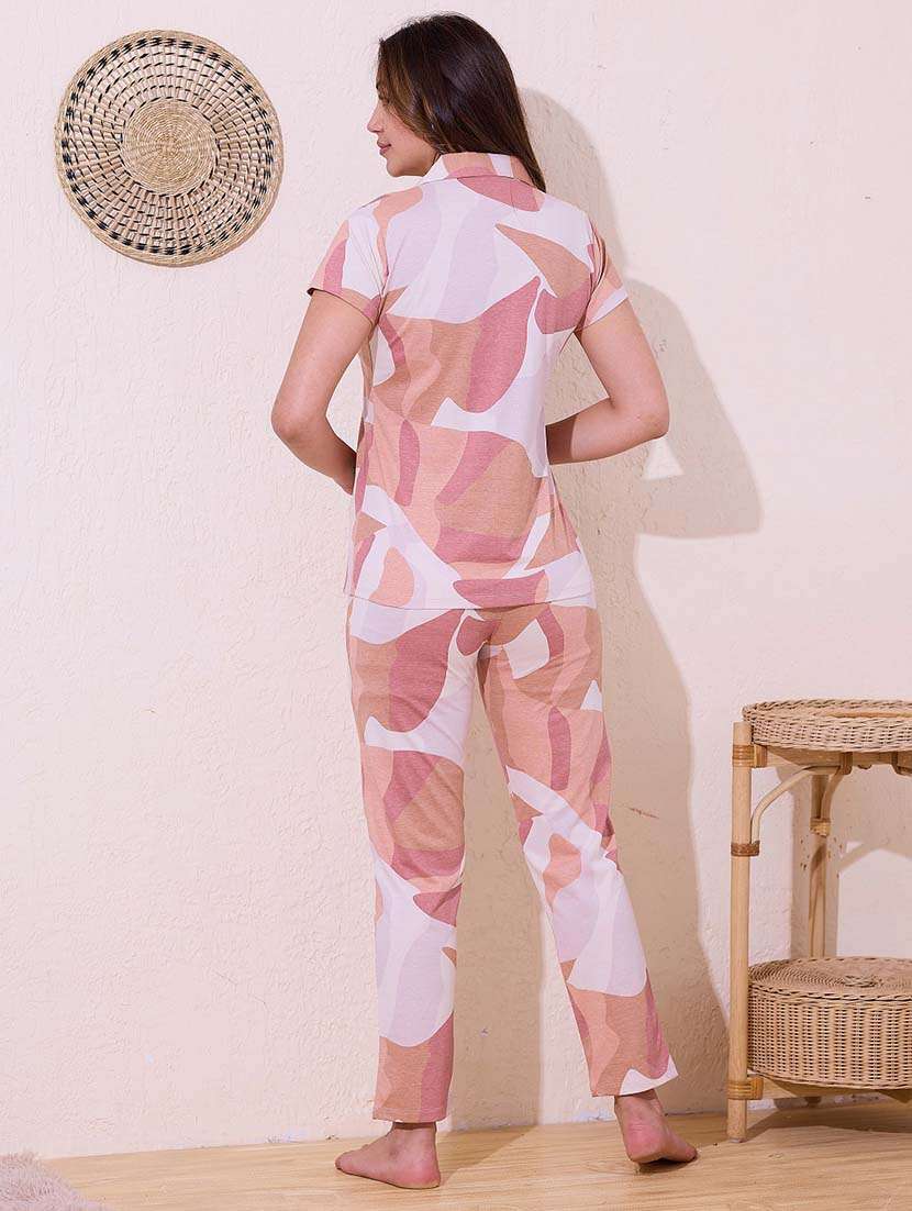 cream cotton blend pyjama set nightwear - 22033364 -  Standard Image - 2