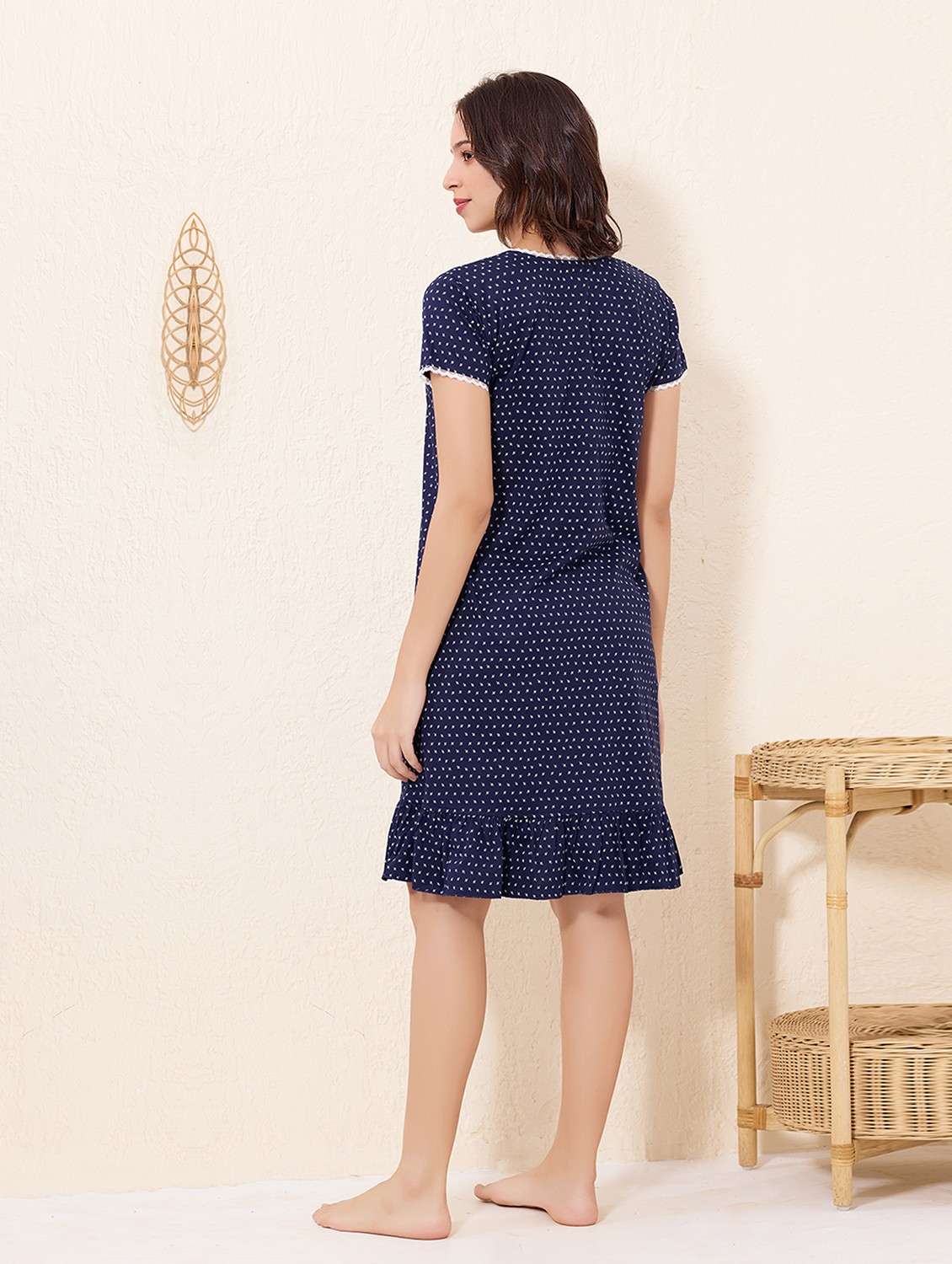 women printed short sleeve tiered sleepshirt - 22033381 -  Standard Image - 2