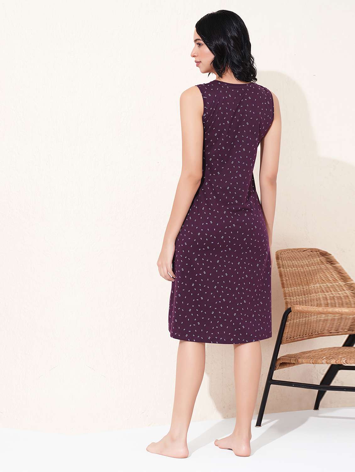 women printed sleeveless sleepshirt - 22033382 -  Standard Image - 2