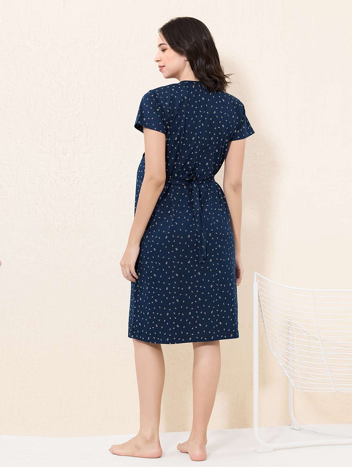 women printed short sleeve maternity wear sleepshirt - 22033389 -  Standard Image - 2