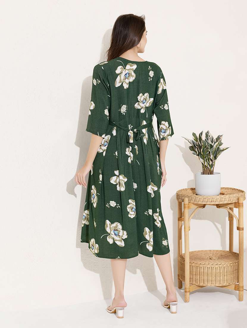 women printed short sleeve maternity wear dress - 22033399 -  Standard Image - 2