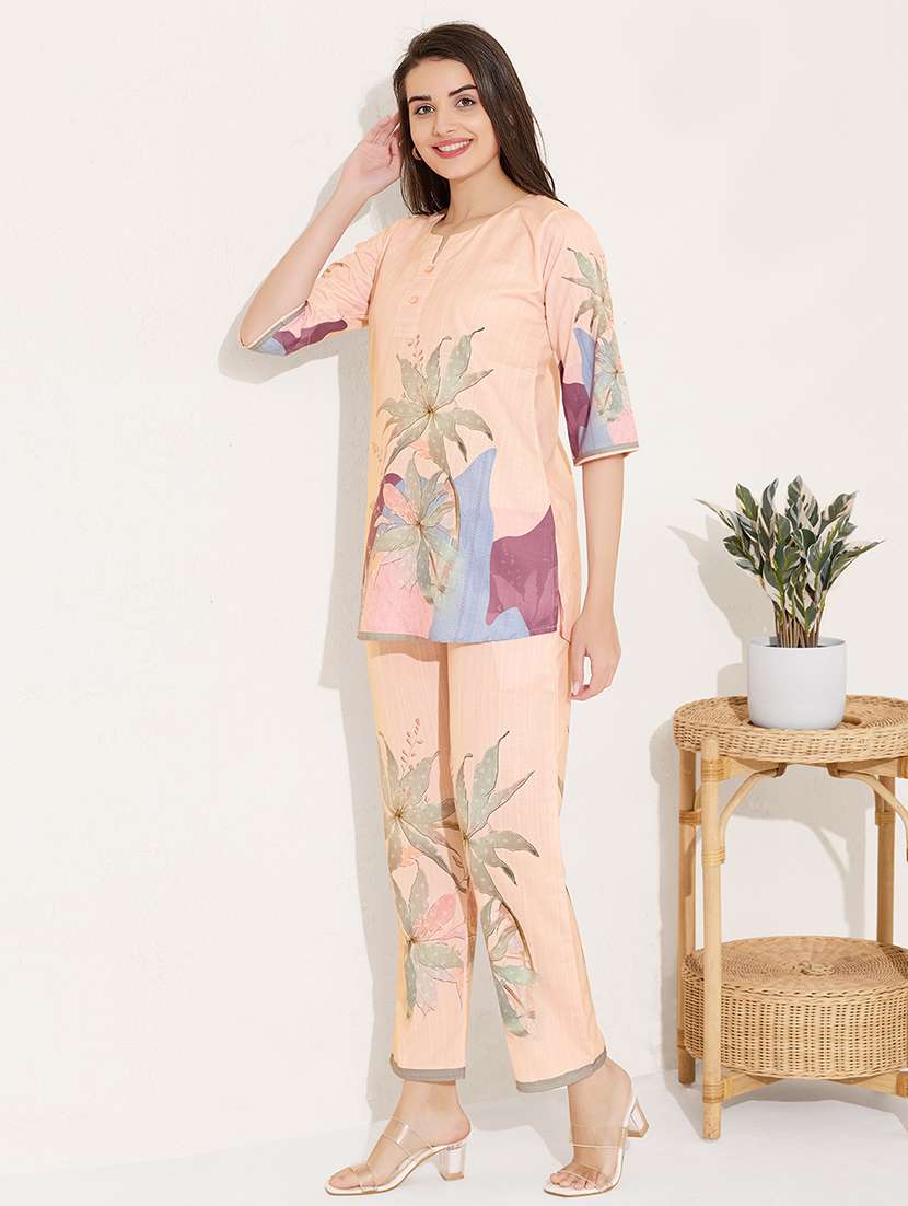 women printed top and trouser co-ord set - 22033402 -  Standard Image - 2