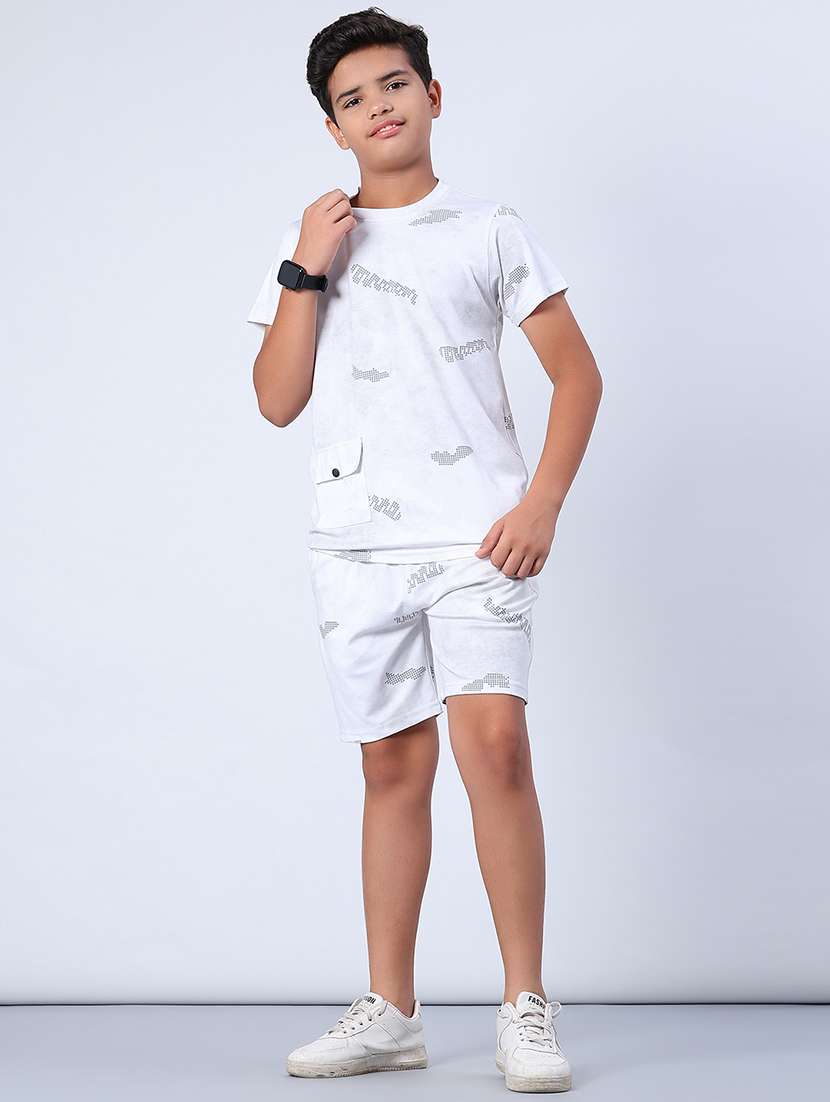 boys printed t-shirt and shorts co-ord set - 22033418 -  Standard Image - 2
