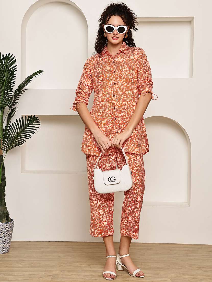 women printed shirt and trouser co-ord set