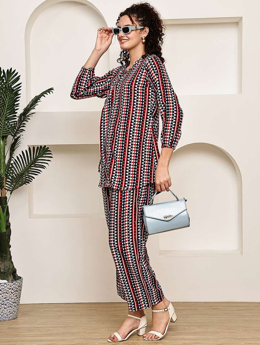women printed top and trouser co-ord set
