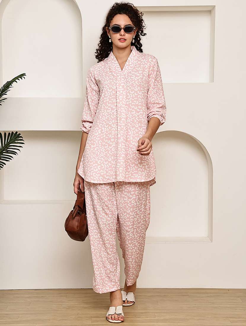 women printed shirt and trouser co-ord set