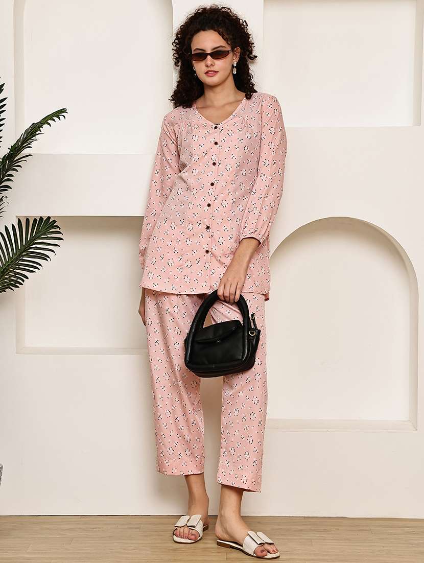 women printed shirt and trouser co-ord set