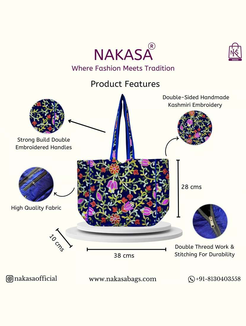 women floral embroidered tote bag - 22033617 - Standard Image - 2
