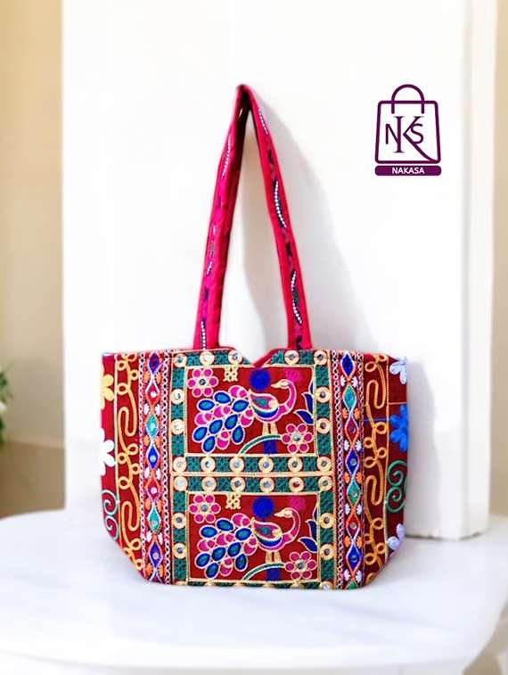 women embroidered tote bag
