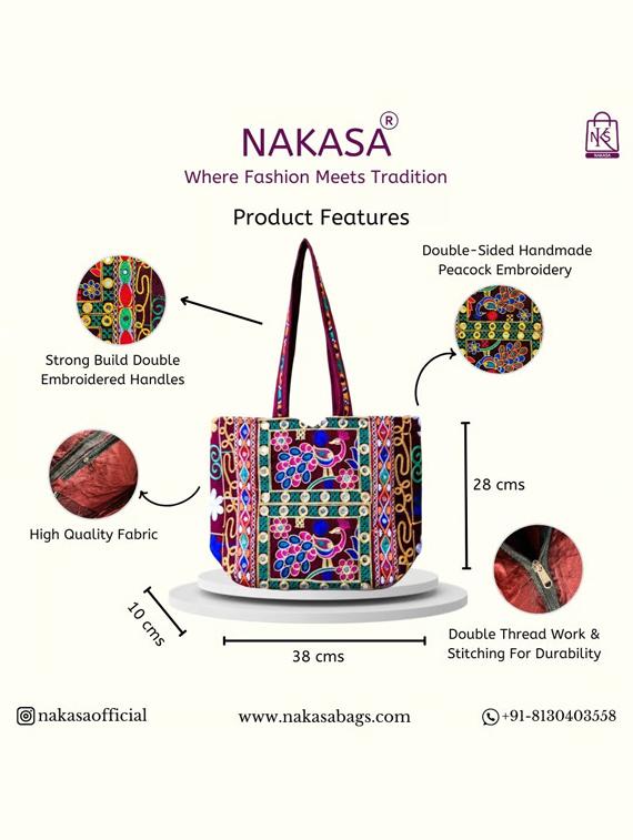 women embroidered tote bag - 22033637 - Standard Image - 2