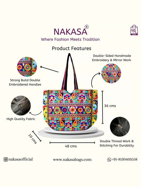 Women Embroidered Tote Bag