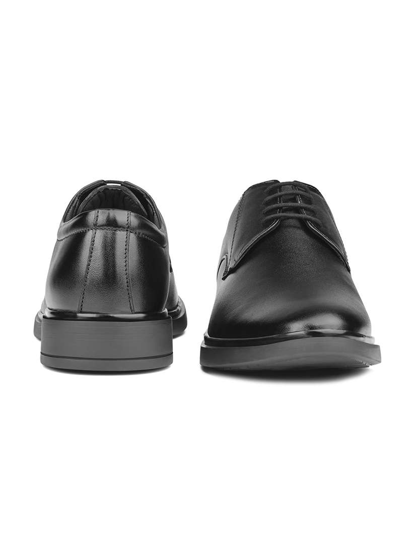 men solid black lace-up derby - 22033695 - Standard Image - 2