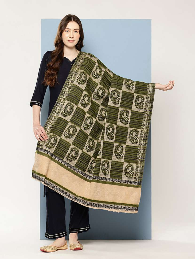 women paisley reversible shawl
