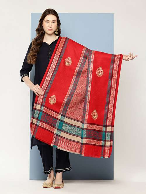 women self design reversible shawl - 22033702 -  Standard Image - 0
