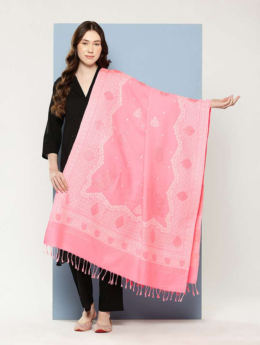 women self design reversible shawl