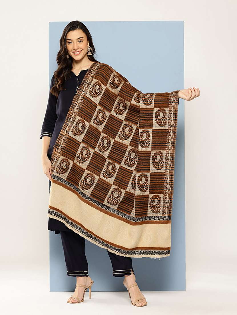 women paisley reversible shawl