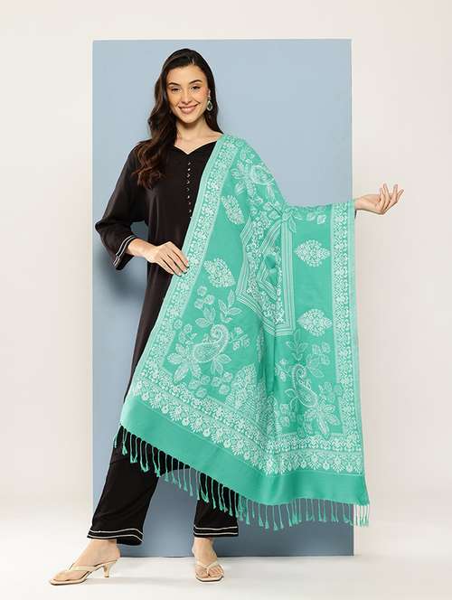 women self design reversible shawl - 22033722 -  Standard Image - 0