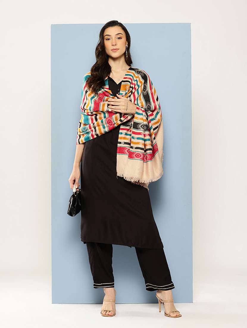 women striped reversible shawl - 22033728 -  Standard Image - 2