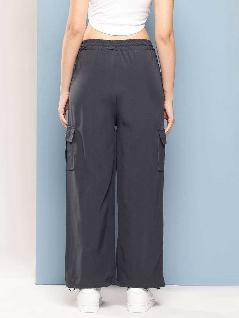 women solid mid rise relaxed fit cargo - 22033750 -  Standard Image - 2