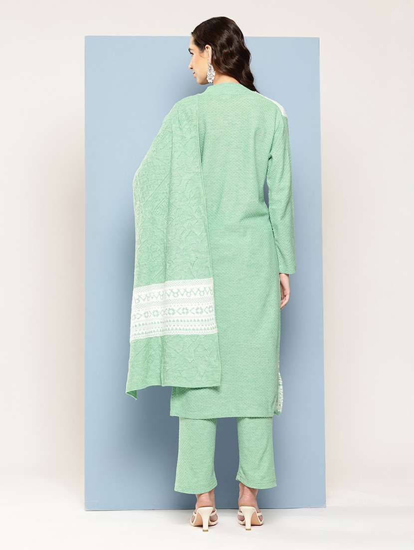 women self design long sleeve kurta pant with dupatta set - 22033756 -  Standard Image - 2