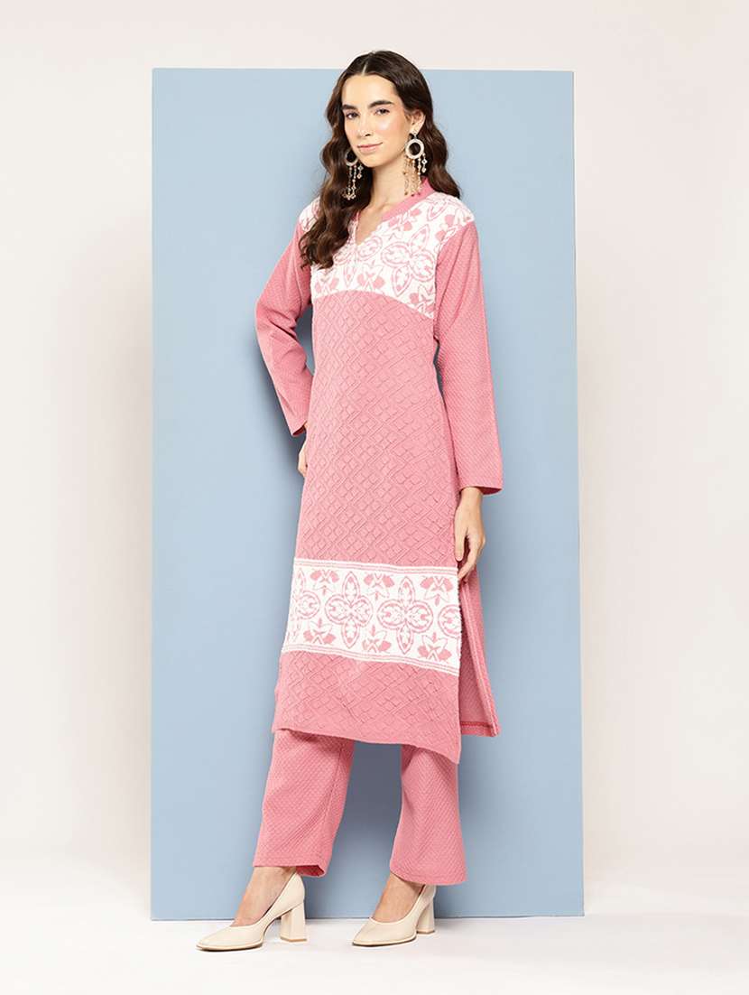 women self design long sleeve kurta pant with dupatta set - 22033757 -  Standard Image - 2