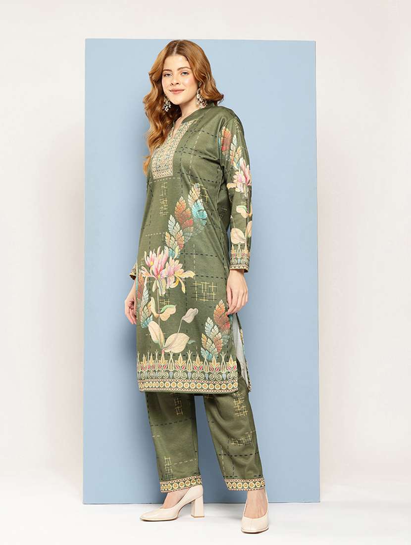 women self design long sleeve kurta pant with dupatta set - 22033761 -  Standard Image - 2
