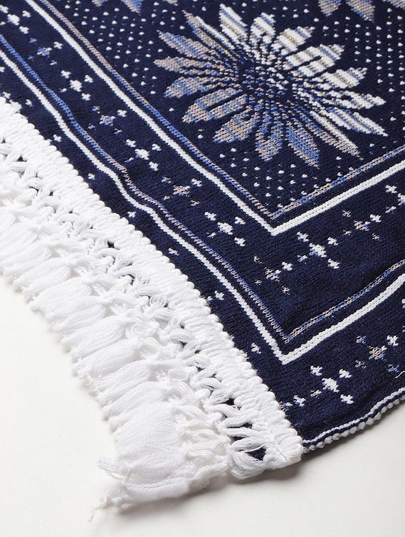 women self designed navy blue wool stole - 22033774 - Standard Image - 2