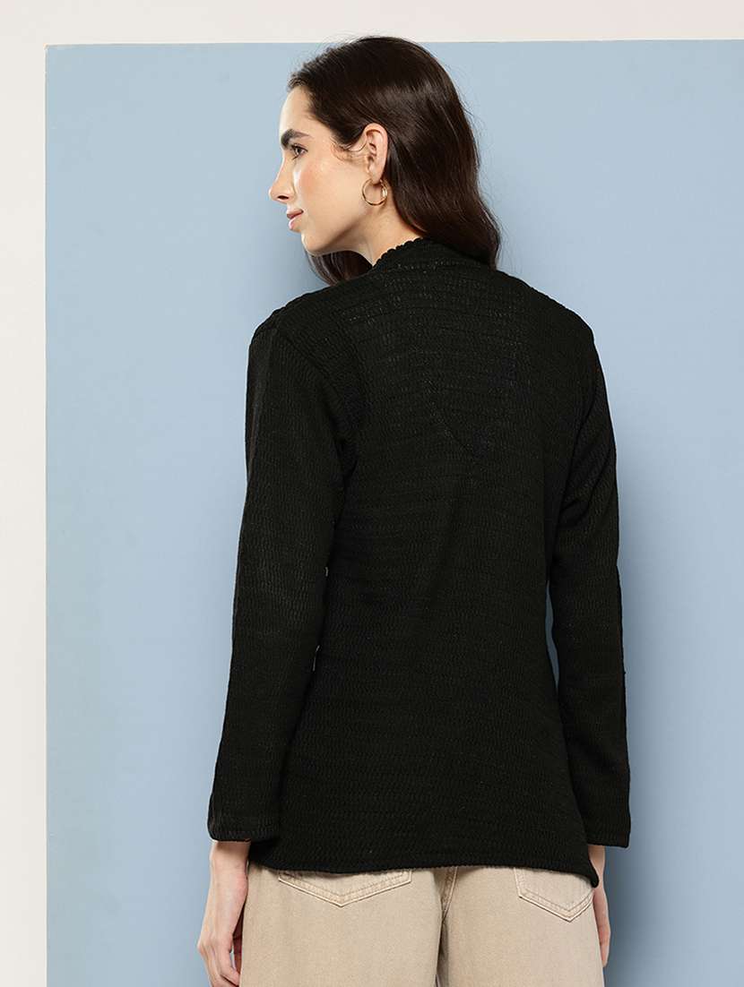 women self design long sleeve cardigan - 22033785 -  Standard Image - 2