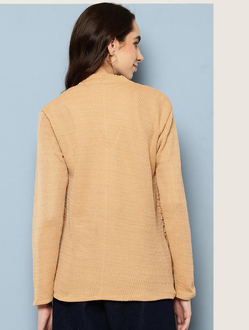 women self design long sleeve cardigan - 22033786 - Standard Image - 2