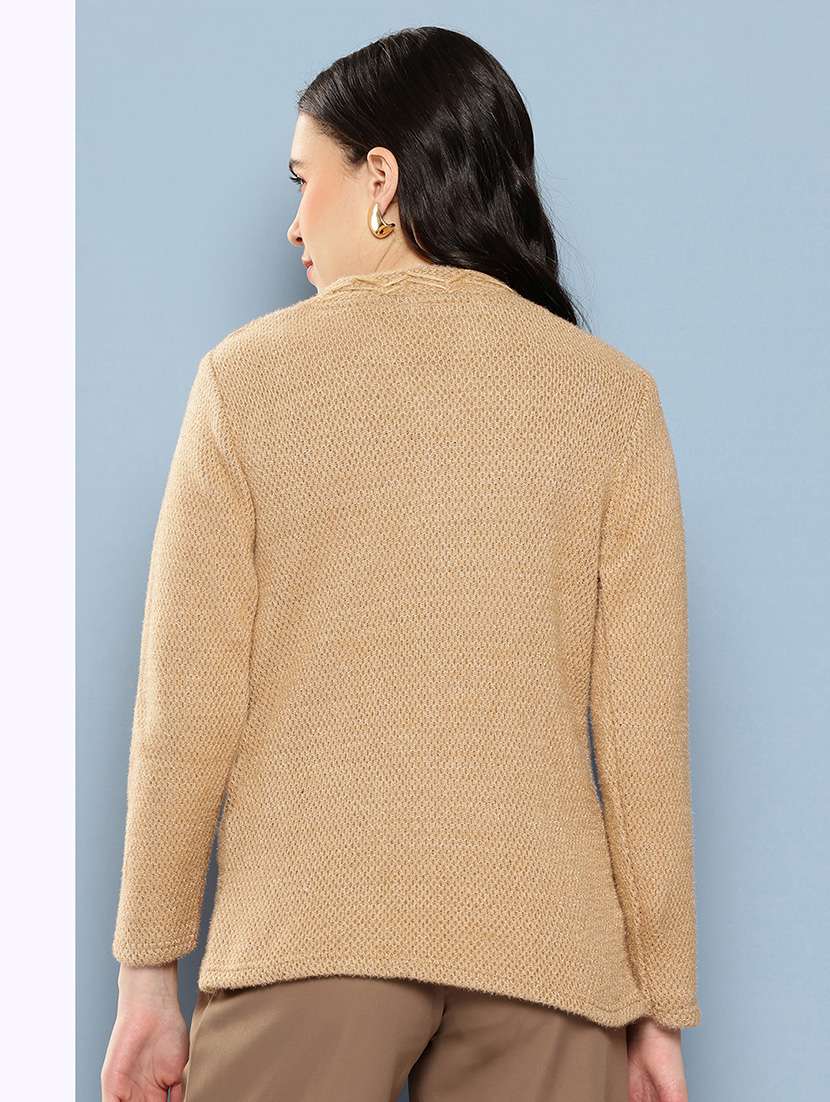 women self design long sleeve cardigan - 22033793 -  Standard Image - 2