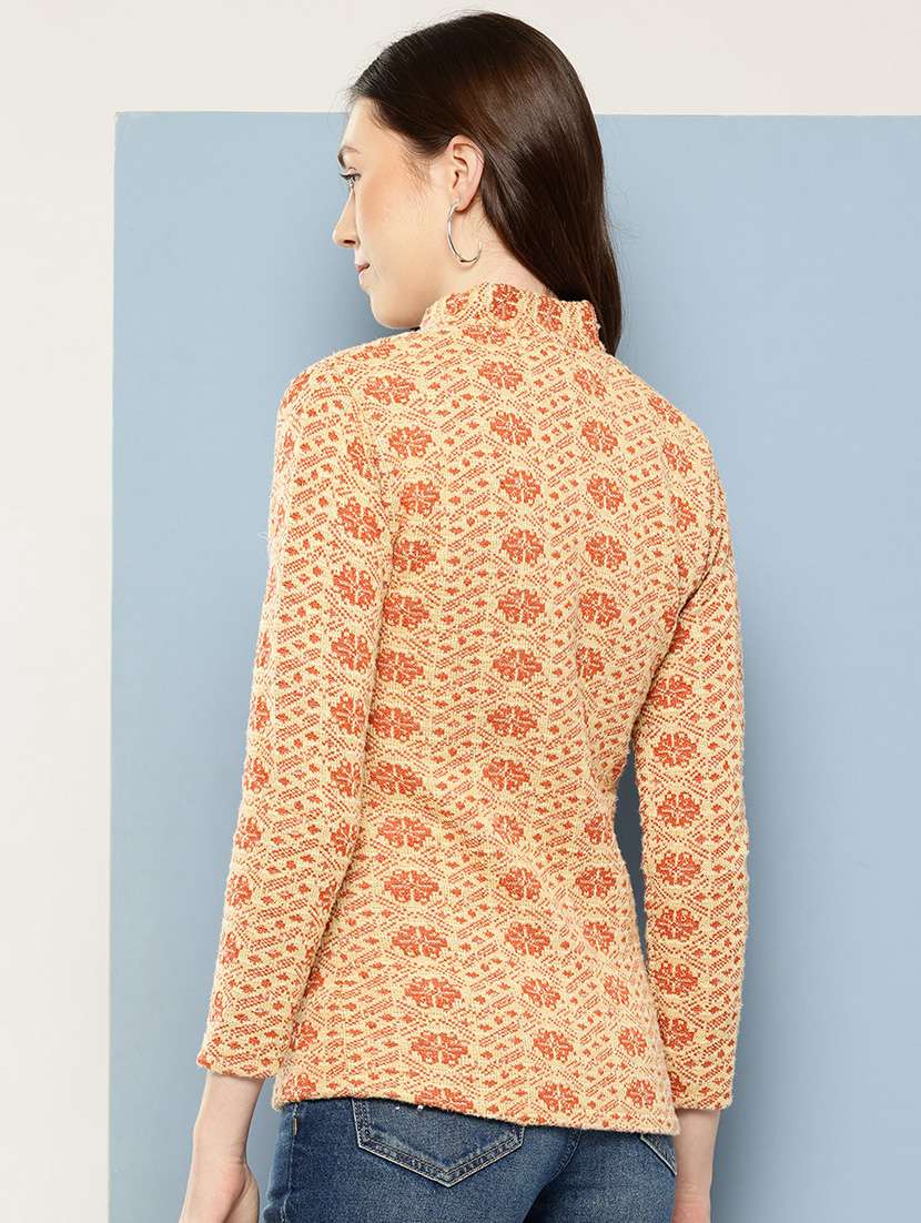 women self design long sleeve cardigan - 22033805 -  Standard Image - 2