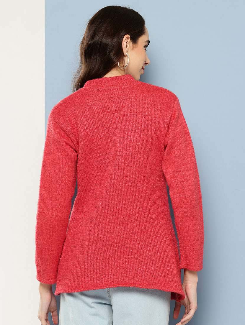 women self design long sleeve cardigan - 22033809 -  Standard Image - 2