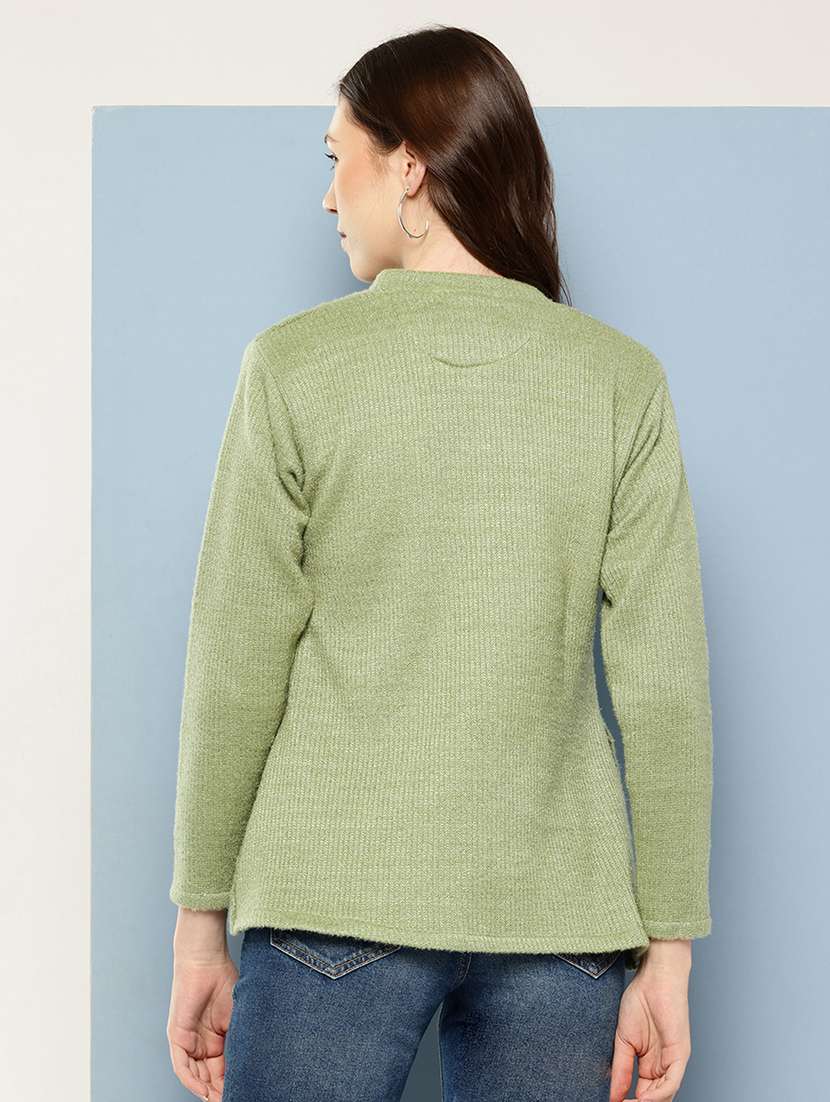 women self design long sleeve cardigan - 22033811 -  Standard Image - 2