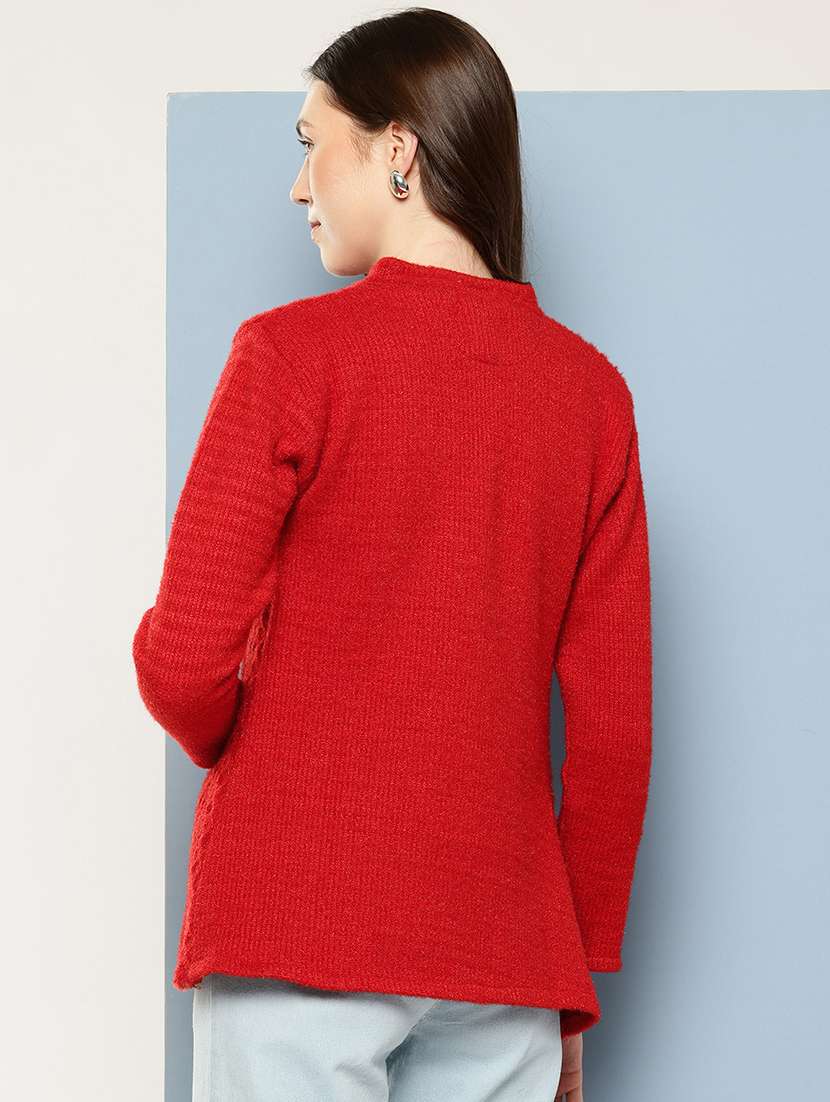 women self design long sleeve cardigan - 22033815 -  Standard Image - 2