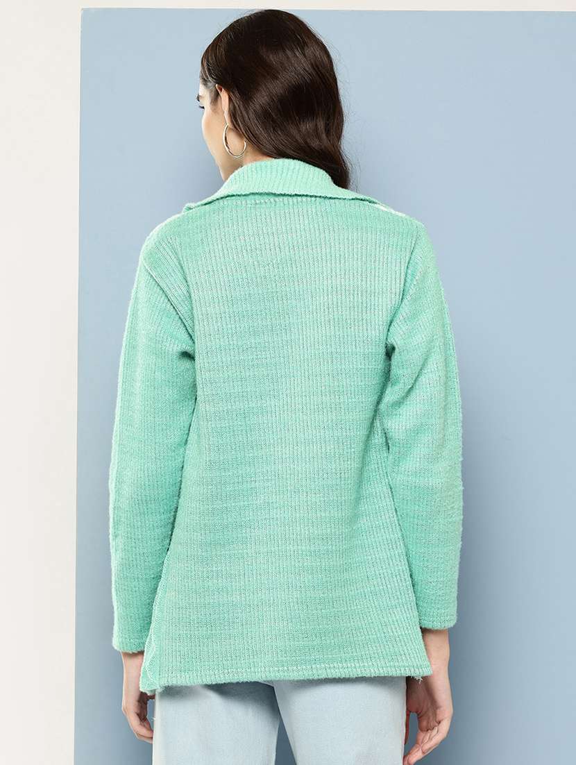 women self design long sleeve cardigan - 22033816 -  Standard Image - 2