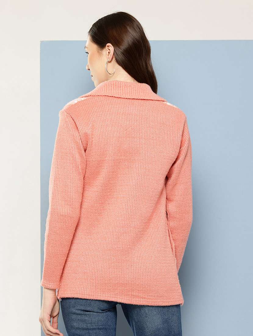 women self design long sleeve cardigan - 22033817 -  Standard Image - 2