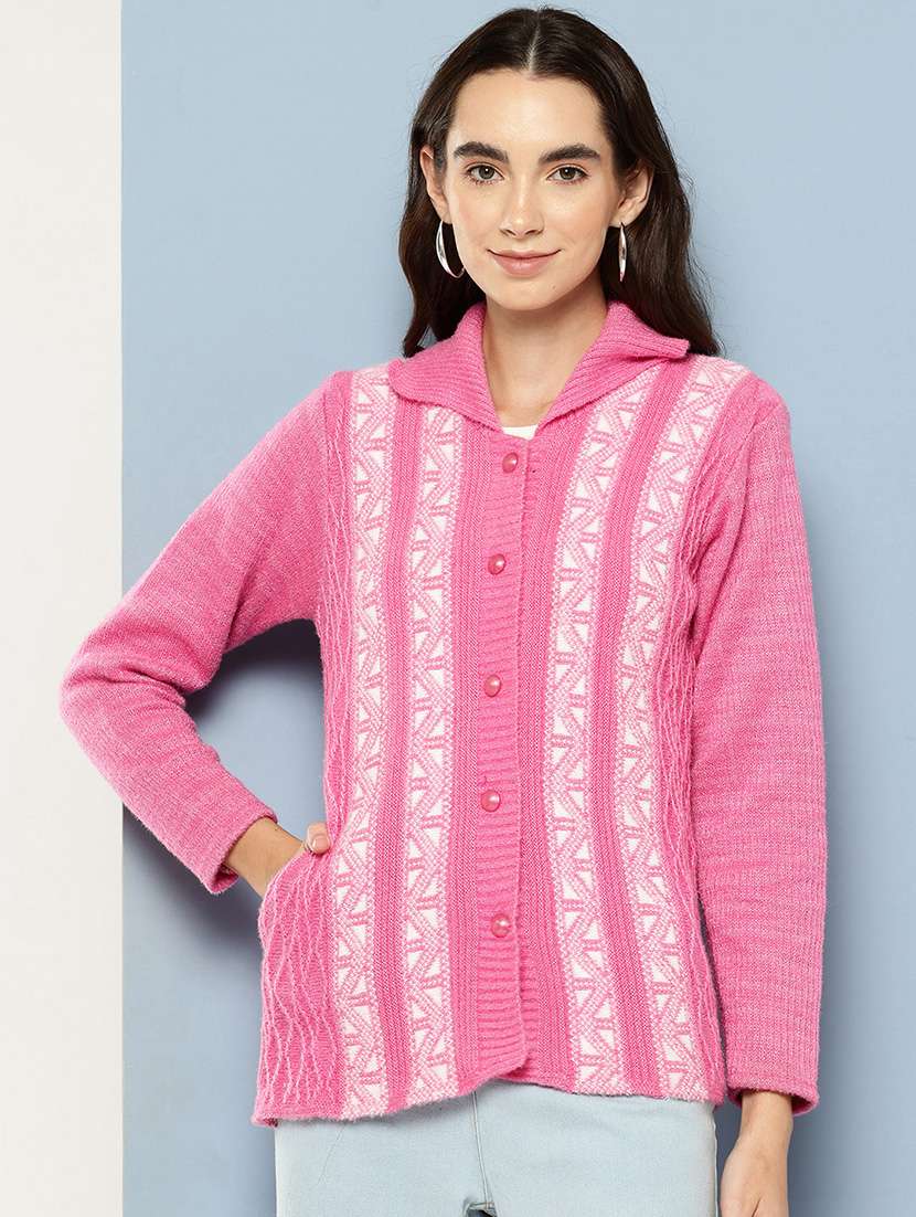 women self design long sleeve cardigan