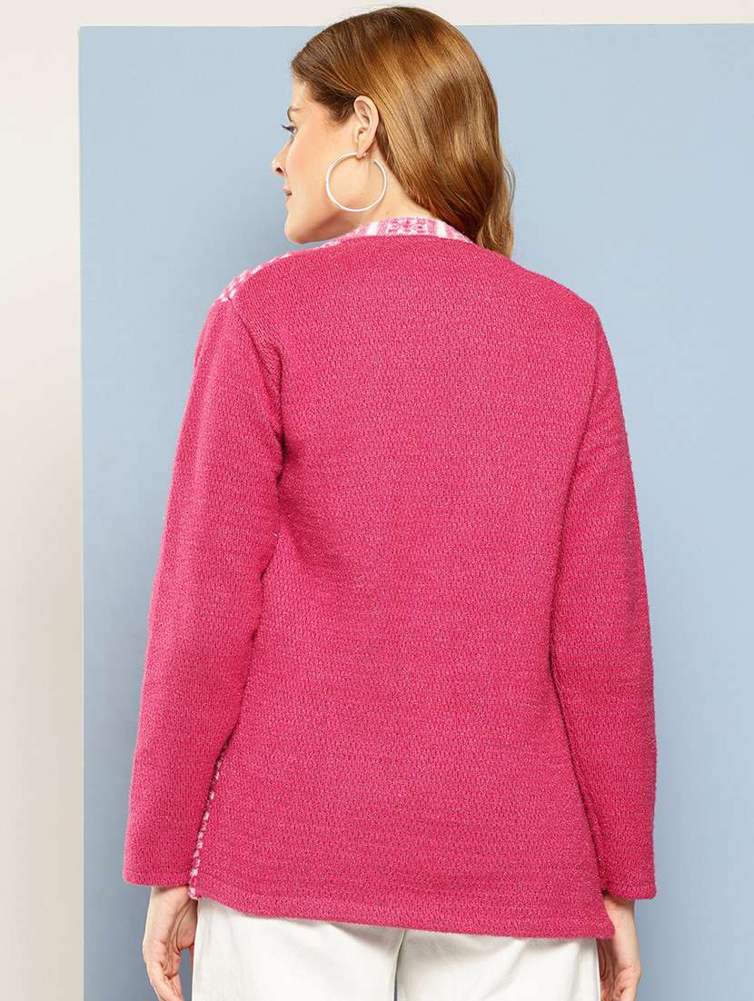 women self design long sleeve cardigan - 22033826 -  Standard Image - 2