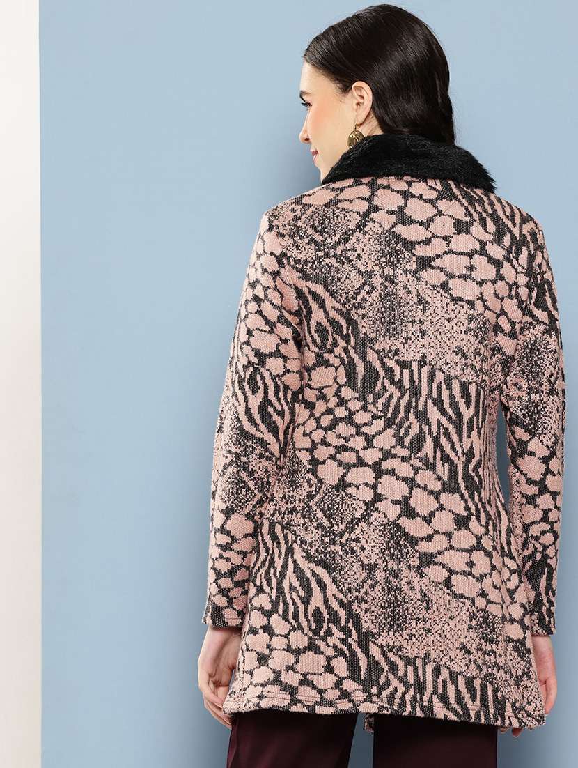 women self design long sleeve cardigan - 22033834 -  Standard Image - 2