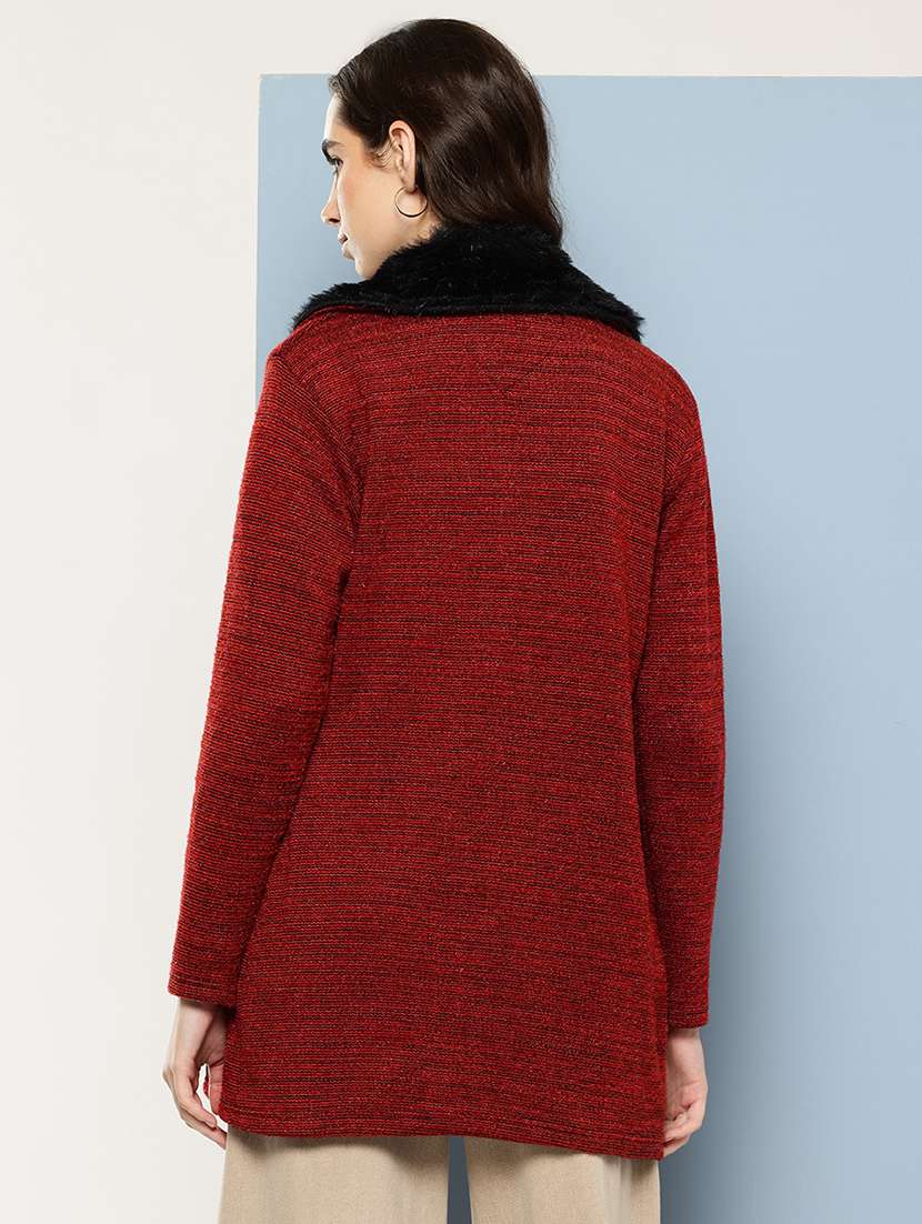 women solid long sleeve cardigan - 22033843 - Standard Image - 2