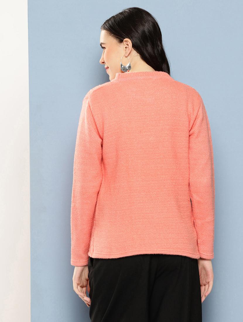 women self design long sleeve cardigan - 22033853 - Standard Image - 2