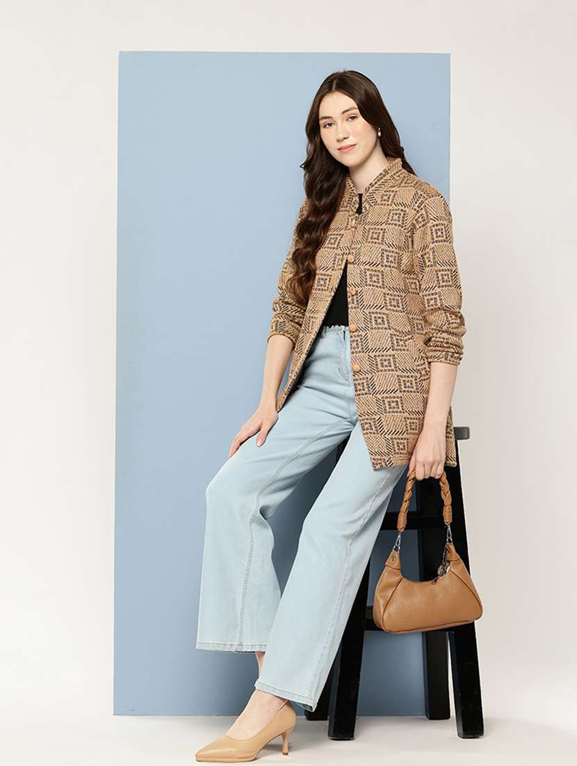 Women Self Design Long Sleeve Cardigan