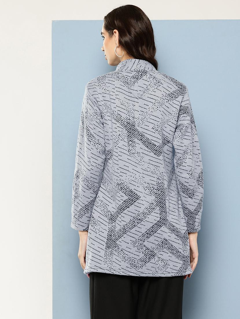 women self design long sleeve cardigan - 22033858 - Standard Image - 2