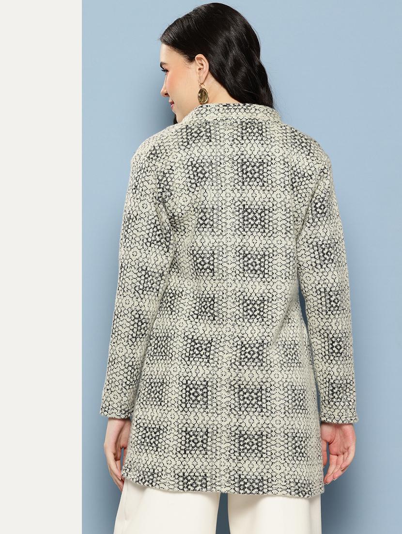 women self design long sleeve cardigan - 22033859 - Standard Image - 2