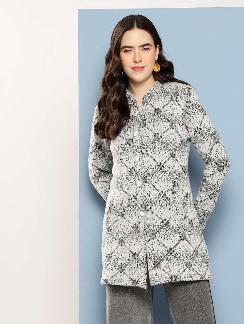 women self design long sleeve cardigan